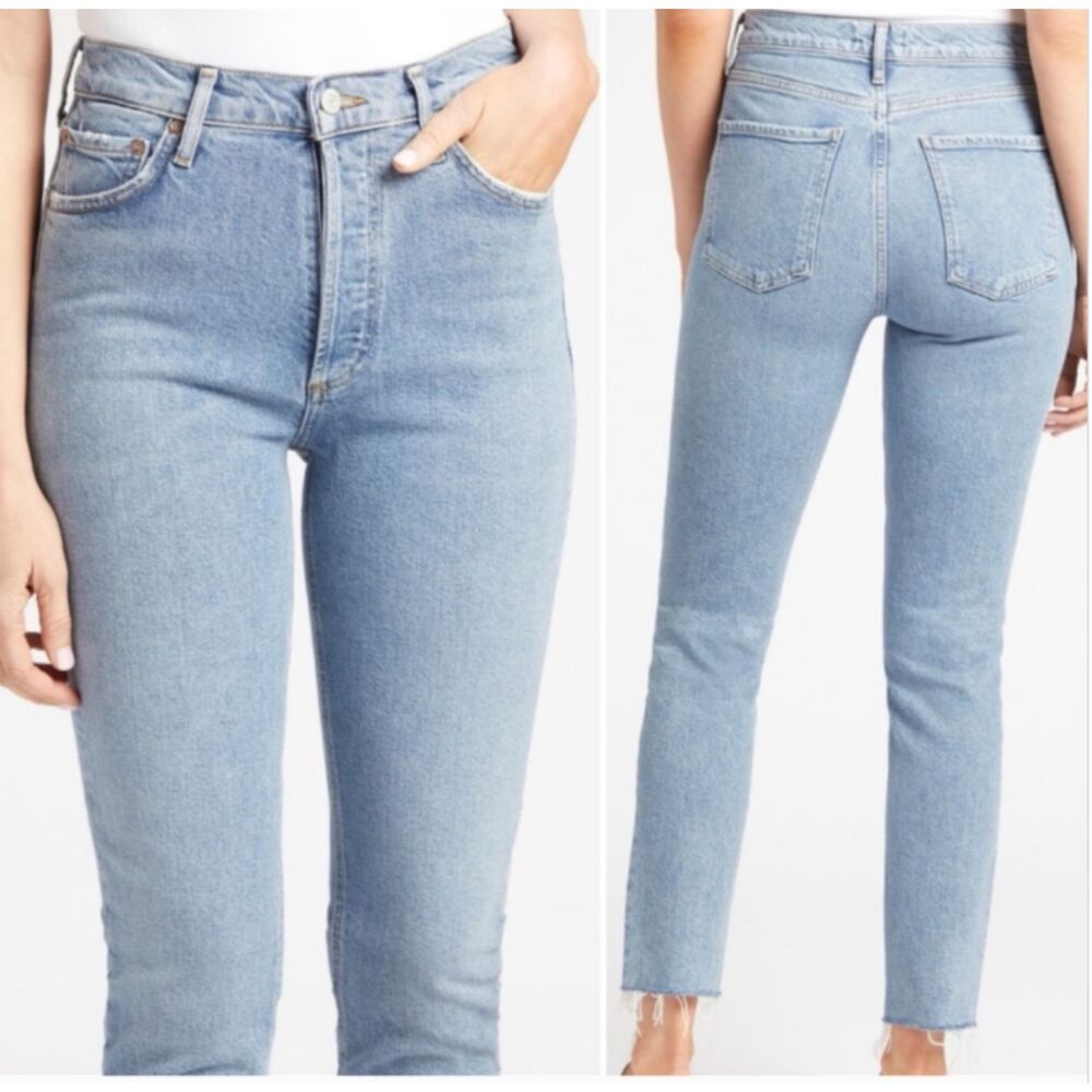 Agolde Nico High Rise Slim Raw Hem Jeans Size 24